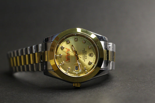 R0lex Datejust | Yellow Rolesor | Smooth-Bezel | Sunburst Champagne Dial