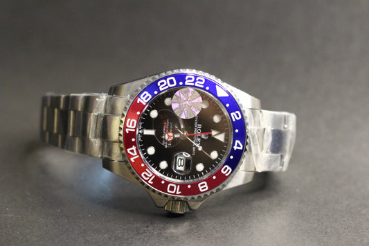 GMT Pepsi | Auto | Silver Oyester Chain | Black “Maxi” dial