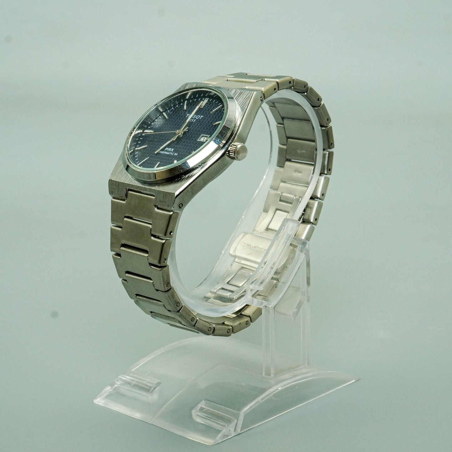 Tissot PRX | Silver Chain | Blue (Mid-night blue waffle texture) Dial