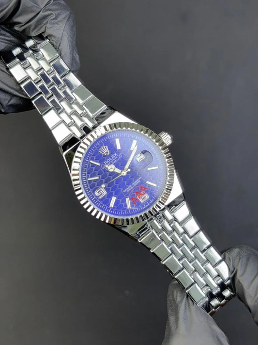 Rolex Watch 2025 Edition - Silver With Blue Dial
