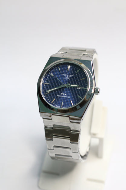 Tissot PRX | Stainless Steel | Smooth Bezel | Midnight Blue, White & Grey Dials