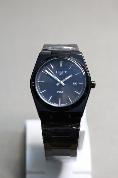 Tissot PRX | Black Stainless Steel | Smooth Bezel | Black Dial