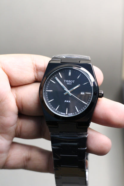 Tissot PRX | Black Stainless Steel | Smooth Bezel | Black Dial