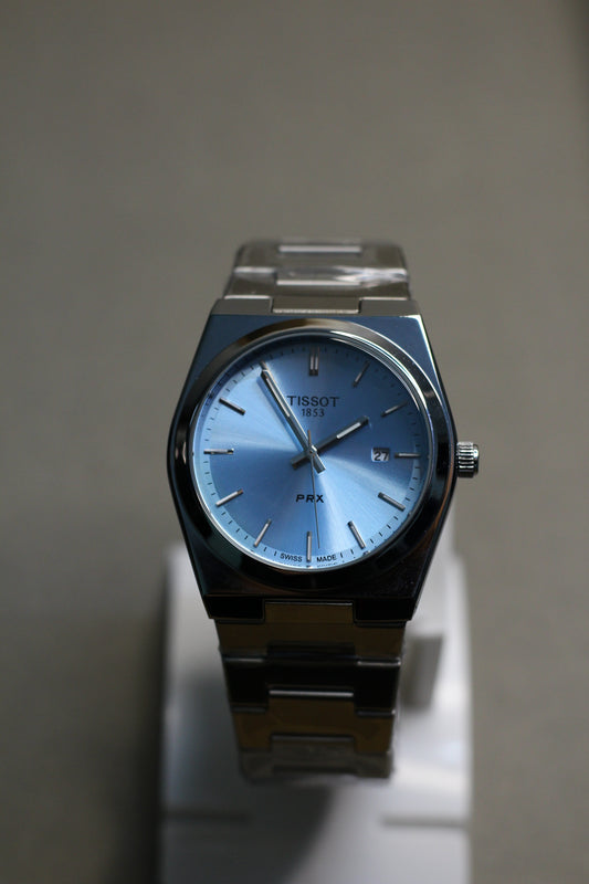 Tissot PRX | Stainless Steel | Smooth Bezel | Ice Blue Dial
