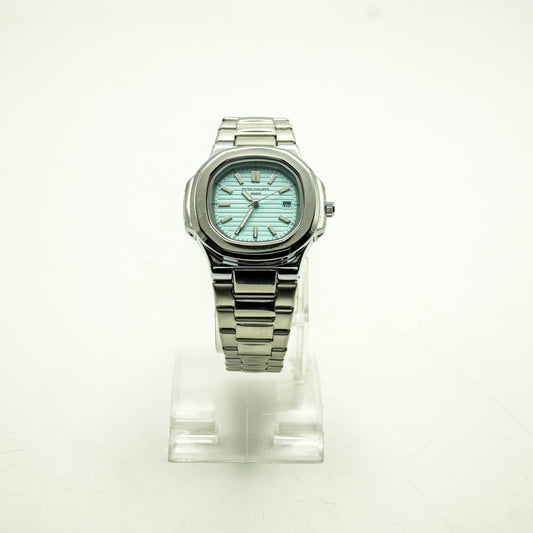 PP | Nautilus | Silver Chain | Lacquered Tiffany Blue Dial