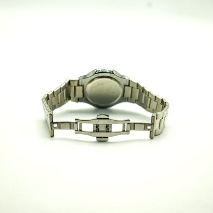 PP | Nautilus | Silver Chain | Sunburst blue, horizontally embossed Dial