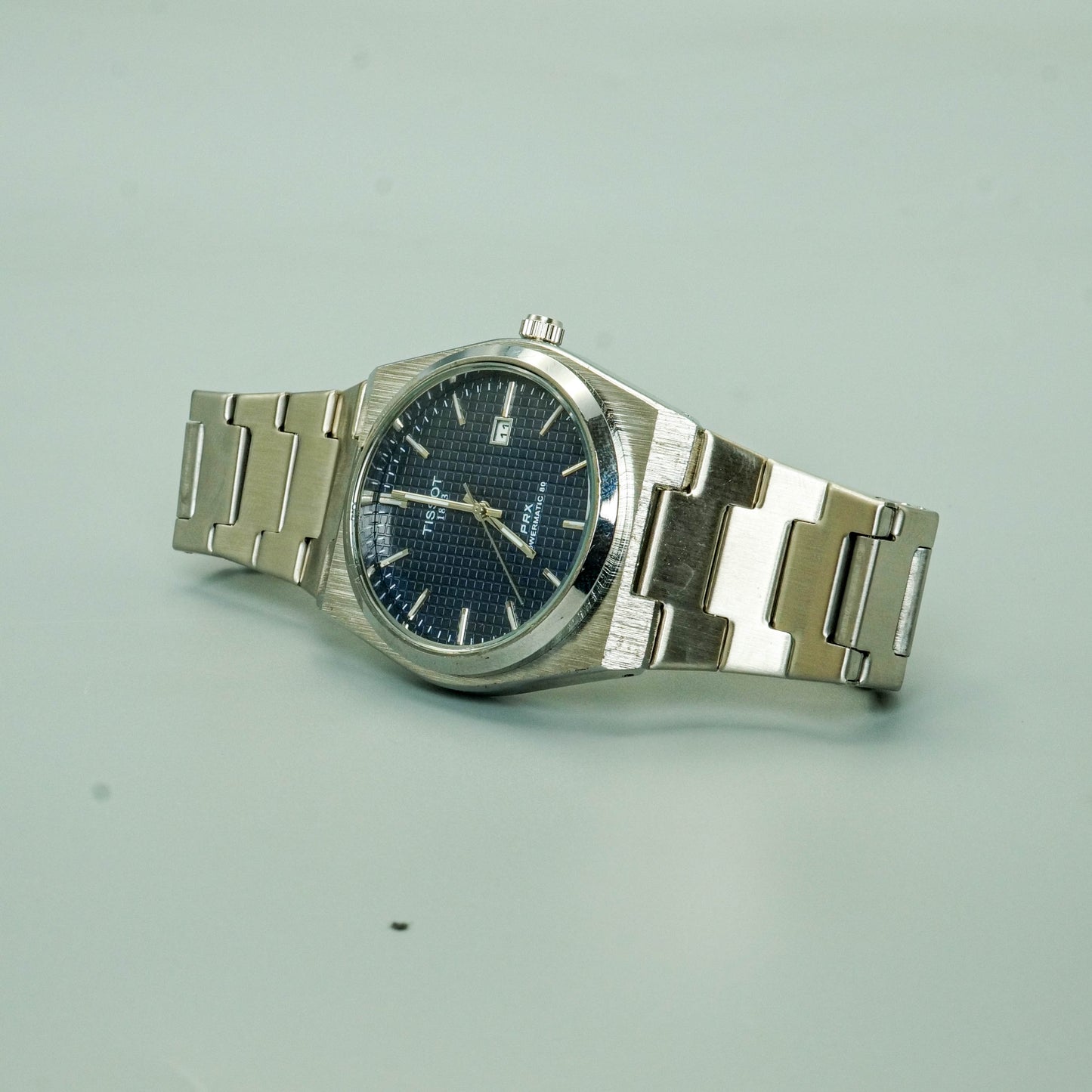 Tissot PRX | Silver Chain | Blue (Mid-night blue waffle texture) Dial