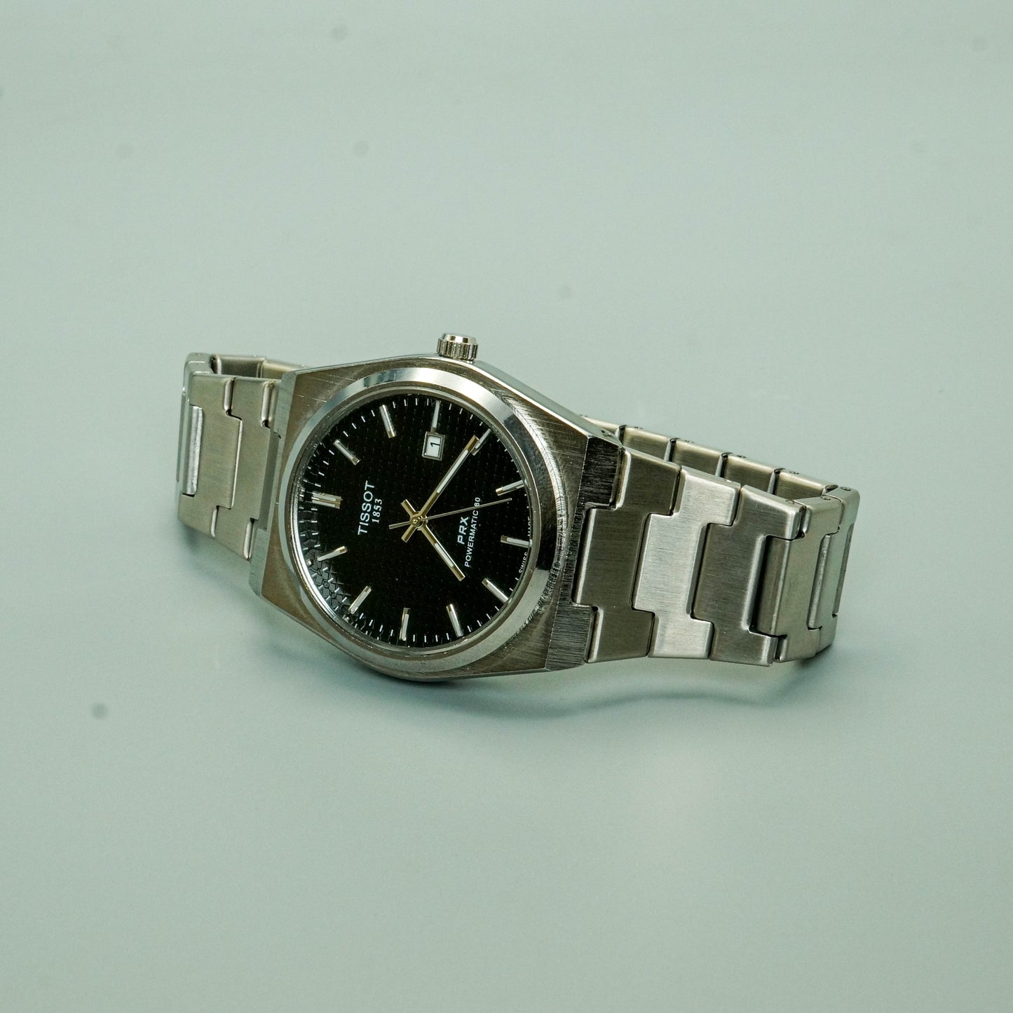 Tissot PRX | Silver Chain | Black (Anthracite waffle texture) Dial