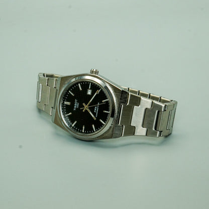 Tissot PRX | Silver Chain | Black (Anthracite waffle texture) Dial