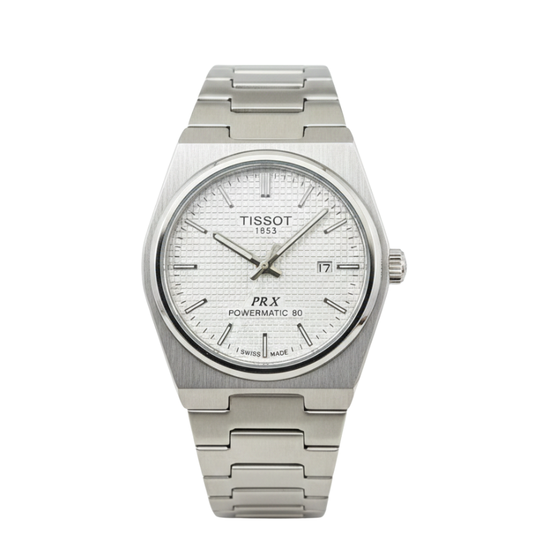 Tissot PRX Luxury Watch – Silver with White Dial