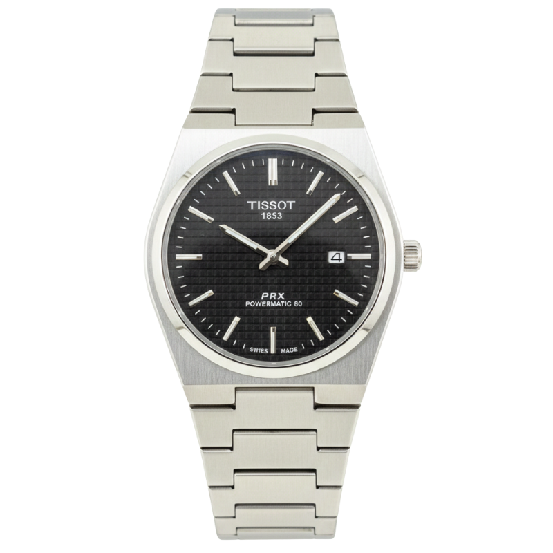 Tissot PRX Luxury Watch – Silver with Black Dial