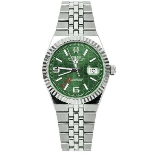 Rolex Watch 2025 Edition - Silver With Green Dial